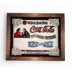 Vintage 40's Coca Cola "The Ideal Brain Tonic" Promo Adverting Mirror Wall Sign